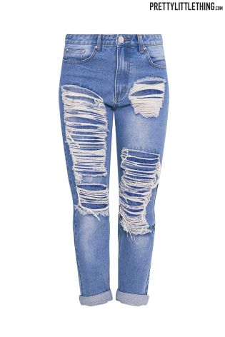 PrettyLittleThing Extreme Rip Boyfriend Jeans